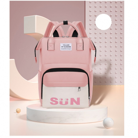 Geanta Bebe Lena MB38 tip rucsac scutece, Straight, incapatoare, impermeabila, versatila, ergonomica si sigura pentru mama, tata si copil, 38x26x18 cm [1]