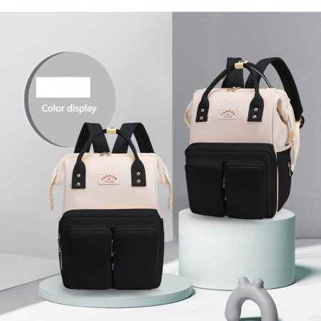 Geanta Bebe Luna LL-618 tip rucsac scutece, Straight, incapatoare, impermeabila, versatila, ergonomica si sigura pentru mama, tata si copil, 38x26x16 cm [3]