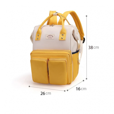 Geanta Bebe Luna LL-618 tip rucsac scutece, Straight, incapatoare, impermeabila, versatila, ergonomica si sigura pentru mama, tata si copil, 38x26x16 cm [8]