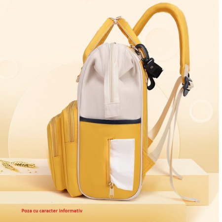Geanta Bebe Luna LL-618 tip rucsac scutece, Straight, incapatoare, impermeabila, versatila, ergonomica si sigura pentru mama, tata si copil, 38x26x16 cm [4]