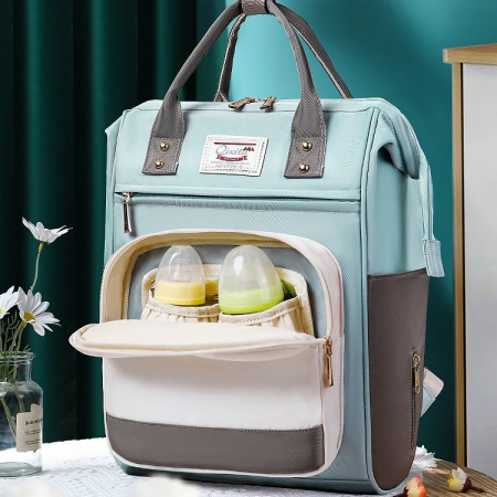 Geanta Bebe Silvia MB09 tip rucsac scutece, Straight, incapatoare, impermeabila, versatila, ergonomica si sigura pentru mama, tata si copil, 40x29x18 cm [3]
