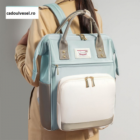 Geanta Bebe Silvia MB09 tip rucsac scutece, Straight, incapatoare, impermeabila, versatila, ergonomica si sigura pentru mama, tata si copil, 40x29x18 cm [4]