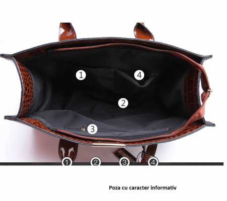 Geanta dama Atena,5044, Negru, 34x24x13 cm [7]
