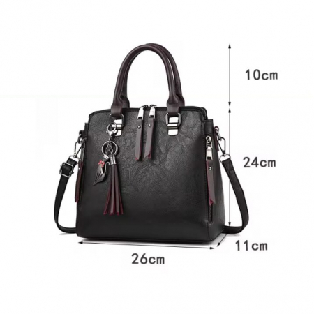 Geanta dama AVAMSI, BS-8687, bareta pentru umar, Negru, 26x24x11 cm [4]