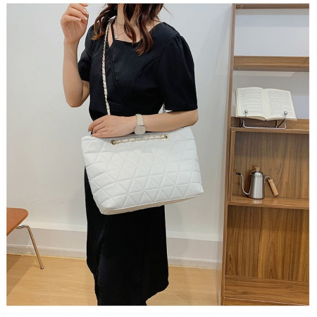 Geanta dama AVAMSI, HZD-ZZ1871, bareta pentru umar, Alb, 39x28x13cm [7]