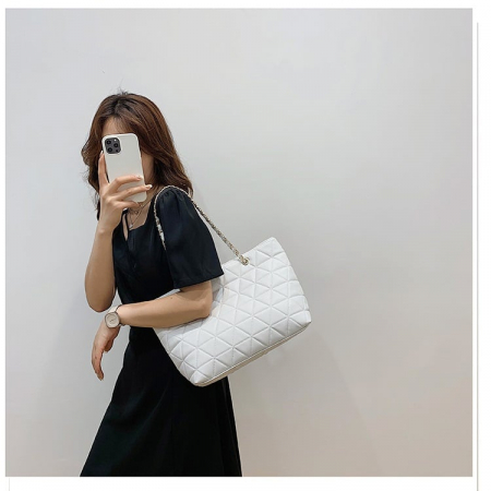 Geanta dama AVAMSI, HZD-ZZ1871, bareta pentru umar, Alb, 39x28x13cm [3]