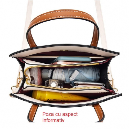 Geanta dama Zagreb 5306, Multicolor-Negru, 25x20x11 cm [2]