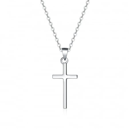 BIJUTERII ARGINT - Lantisor cu pandativ cruce din argint  925, LD750, Pacea sufletului, placat cu rodiu