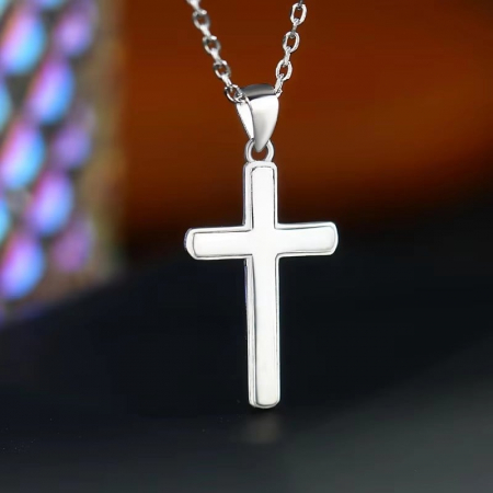 Lantisor cu pandativ cruce din argint  925, LD762, Darul cerului, placat cu rodiu [3]