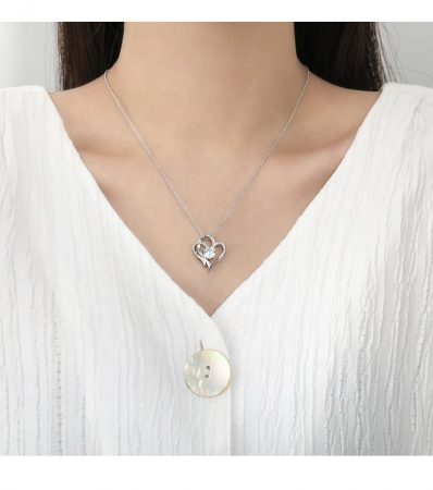 Lantisor cu pandativ din argint  925, LD747, Inima eterna, placat cu rodiu [2]