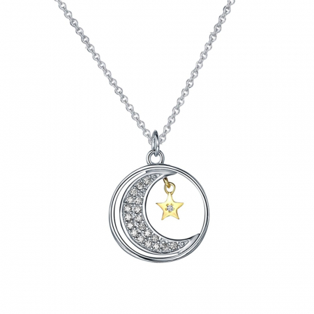 Lantisor cu pandativ din argint  925, LD758, Lumina lunii, placat cu rodiu FEMEI - Lantisor cu pandativ din argint  925, LD758, Lumina lunii, placat cu rodiu