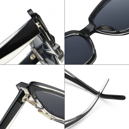 Ochelari de soare dama cat eye AVAMSI XFT-CT1712, Polarizati, Negru [5]