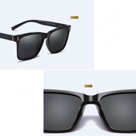 Ochelari de soare unisex Polarizati, Protectie UV, Mathias 1946 Wayfarer, Negru [2]