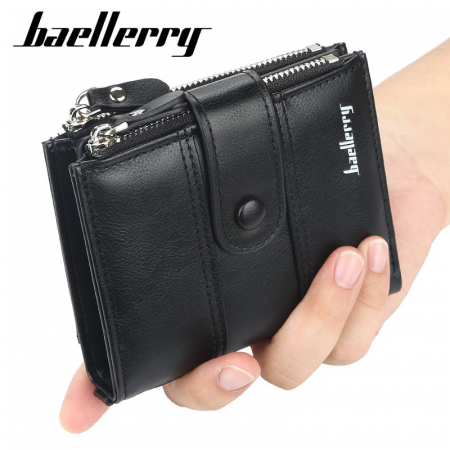 Portofel Barbati, Baellerry, ZX-D3215, Negru, 12x10x2 cm [1]