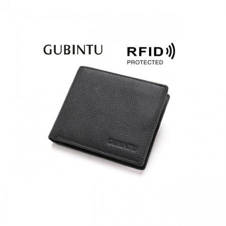 Portofel Barbati, Gubintu GBT-360, Negru, Piele naturala, 11x9.7x1.5 CM [1]