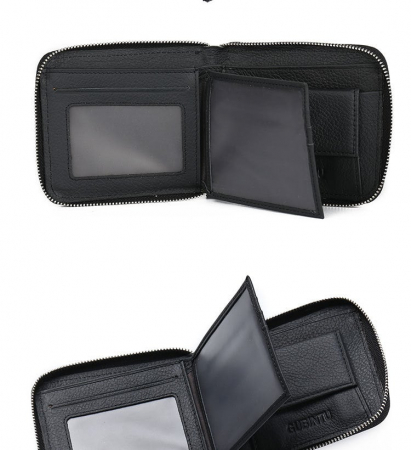 Portofel Barbati, Gubintu, GBT-8045, Negru, 12x10x2.5 cm, Piele naturala [7]