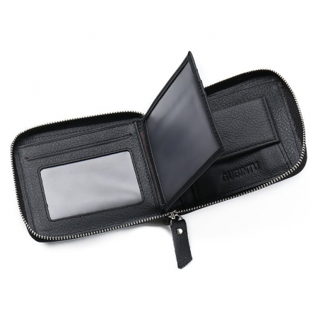 Portofel Barbati, Gubintu, GBT-8045, Negru, 12x10x2.5 cm, Piele naturala [6]