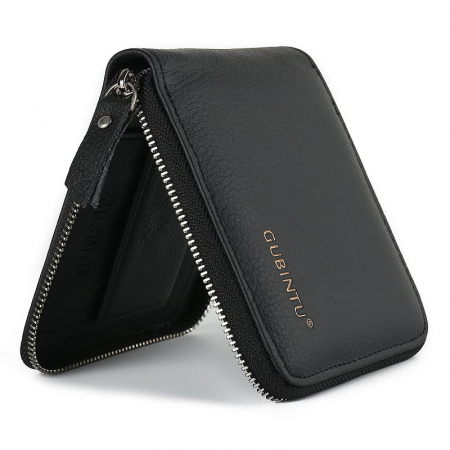 Portofel Barbati, Gubintu, GBT-8045, Negru, 12x10x2.5 cm, Piele naturala [5]