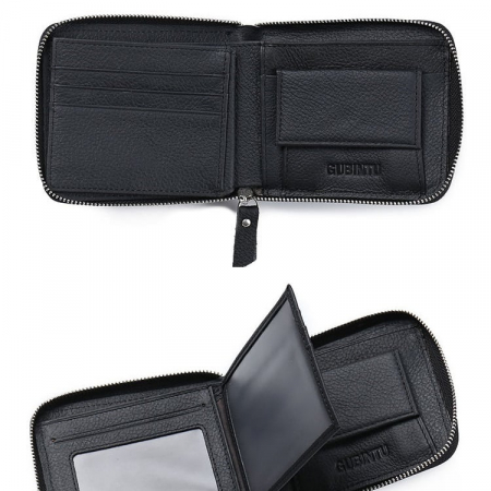 Portofel Barbati, Gubintu, GBT-8045, Negru, 12x10x2.5 cm, Piele naturala [4]