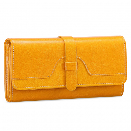 Portofel Dama, AVAMSI, BQ-5160, Galben, 19.5x9.5x3 cm cm Piele naturala [4]