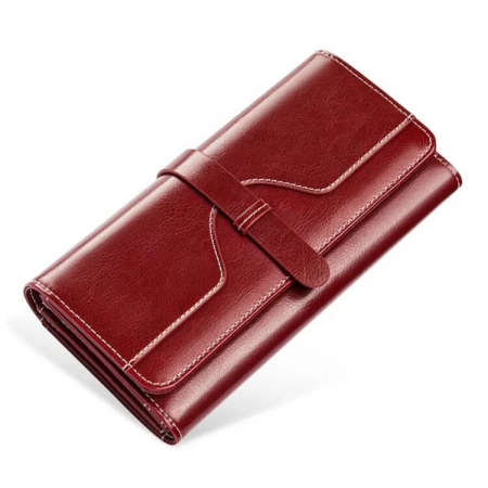 Portofel Dama, AVAMSI, BQ-5160, Rosu, 19.5x9.5x3 cm cm Piele naturala [5]