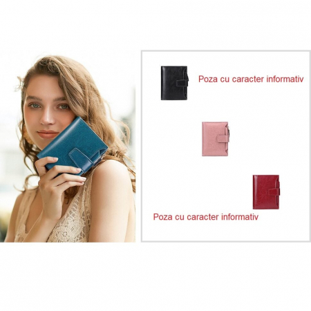 Portofel Dama, AVAMSI, BQ-5191, Negru, 12x10x3 cm Piele naturala [2]