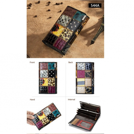 Portofel Dama, AVAMSI, WST-544, Multicolor, Piele naturala, 15.5x8.5x2.5 cm [4]