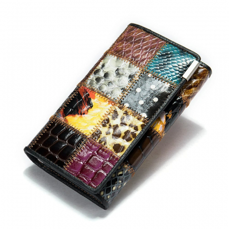 Portofel Dama, AVAMSI, WST-544, Multicolor, Piele naturala, 15.5x8.5x2.5 cm [0]