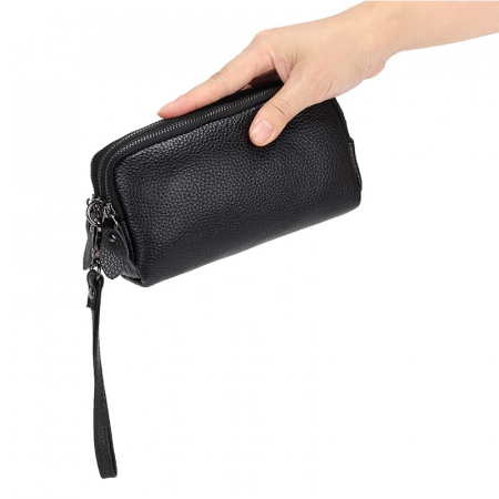 Portofel Dama, AVAMSI, YT-003, Negru, 17x9.5x5 cm Piele naturala [7]