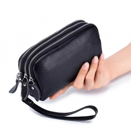 Portofel Dama, AVAMSI, YT-003, Negru, 17x9.5x5 cm Piele naturala [3]