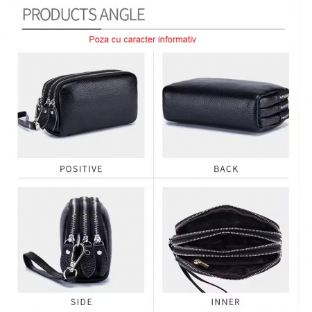 Portofel Dama, AVAMSI, YT-003, Rosu, 17x9.5x5 cm Piele naturala [3]