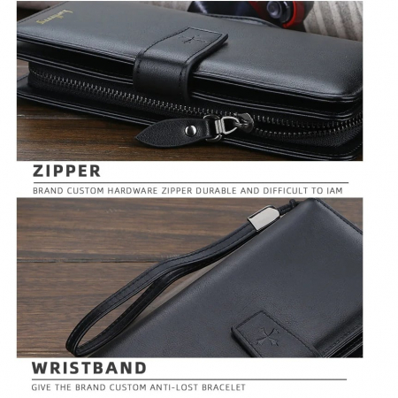 Portofel Unisex, Dama, Barbati, Baellerry, ZX-C9156, Negru, 22x11x4 cm [4]