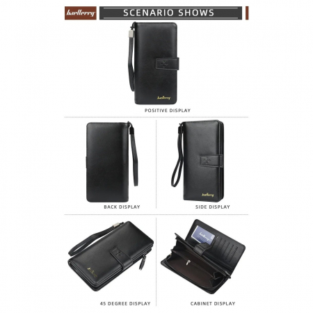 Portofel Unisex, Dama, Barbati, Baellerry, ZX-C9156, Negru, 22x11x4 cm [1]