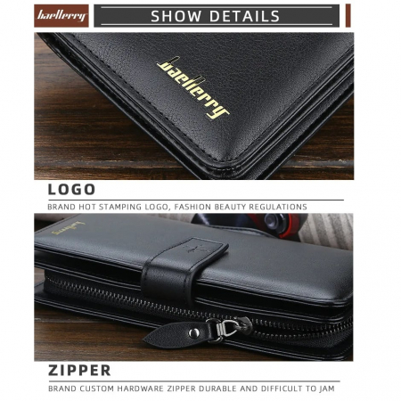 Portofel Unisex, Dama, Barbati, Baellerry, ZX-C9156, Negru, 22x11x4 cm [5]