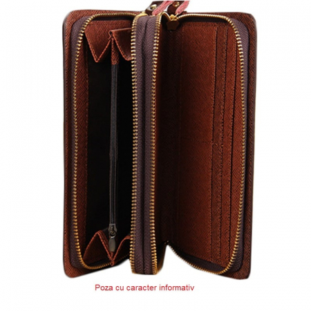 Portofel Unisex, Dama, Barbati, Baellerry, ZX-S6111, Cafeniu, 20.5x10.5x4 cm [7]