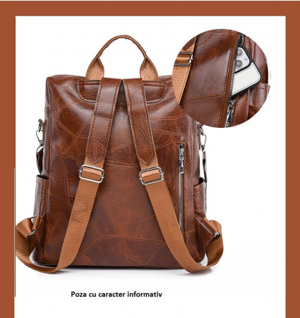 Rucsac dama, Elena, RD772, Negru, 33x32x15 cm [7]