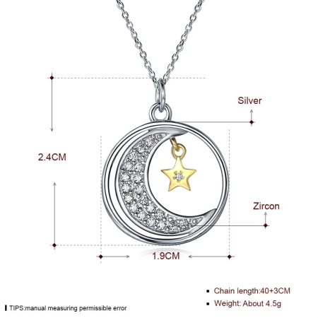 Cadou Ideal Pentru Absolvire Fiică LD758R- Colier cu Pandantiv Lumina lunii din Argint 925 placat cu rodiu, Cutie Elegantă și Mesaj [4]