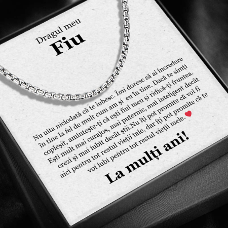 CADOU FIU - Set Cadou Fiu SS01I – Colier Regal Force , Cutie Elegantă și Felicitare