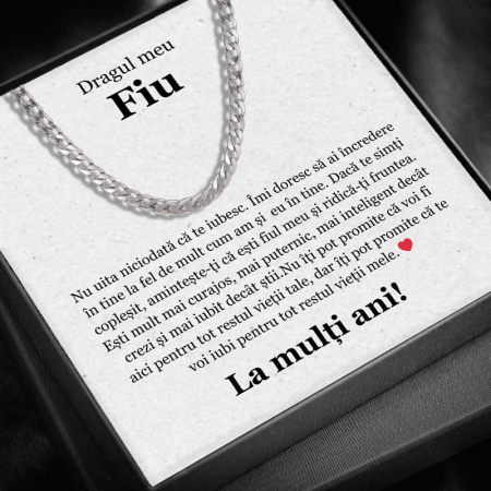 CADOU FIU - Set Cadou Fiu SS03J – Colier Cuban Billionaire , Cutie Elegantă și Felicitare