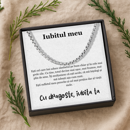 CADOU IUBIT - Set Cadou Iubit – Colier Regal Force , Cutie Elegantă și Felicitare Personalizată