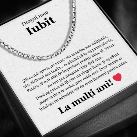 CADOU IUBIT - Set Cadou Iubit SS01H– Colier Regal Force , Cutie Elegantă și Felicitare