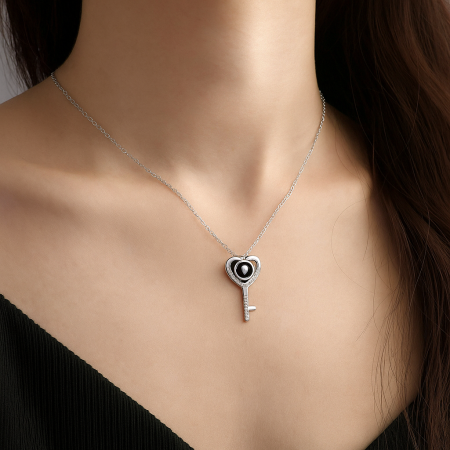 Set Cadou Iubita – Colier cu Pandativ Cheia destinului din Argint 925 placat cu rodiu, Cutie Elegantă și Felicitare Personalizată [2]