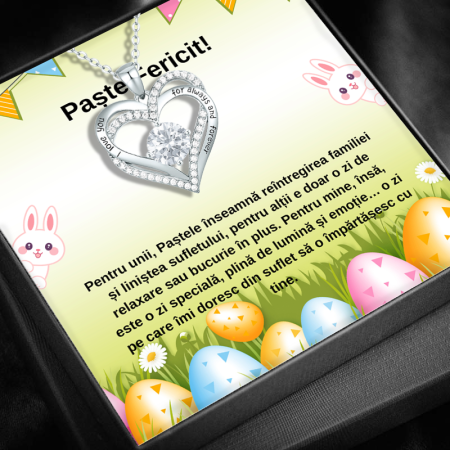 CADOU IUBITĂ - Set Cadou Paste Iubita LD756O– Colier cu Pandativ Legamantul iubirii din Argint 925 placat cu rodiu, Cutie Elegantă și Felicitare