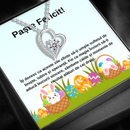 CADOU SOȚIE - Set Cadou Paste Sotie LD748V  Colier cu Pandativ Secretul Inimii din Argint 925 placat cu rodiu, Cutie Elegantă și Felicitare