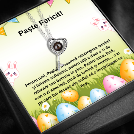 CADOU SOȚIE - Set Cadou  Paste Sotie LD768W– Colier cu Pandativ  Cheia Destinului  din Argint 925 placat cu rodiu, Cutie Elegantă și Felicitare