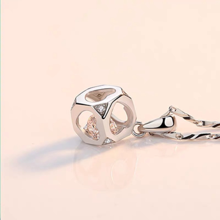 Set Cadou pentru Doamna Învățătoare– Colier cu Pandativ Cubul infinitului    din Argint 925 placat cu rodiu, Cutie Elegantă și Felicitare Personalizată [6]