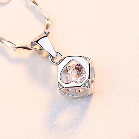 Set Cadou Soacră– Colier cu Pandativ Cubul infinitului  din Argint 925 placat cu rodiu, Cutie Elegantă și Felicitare Personalizată [1]