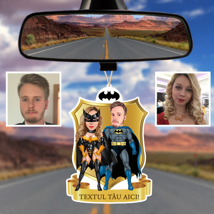 Agatatoare personalizata pentru masina - Cuplu Batman [2]