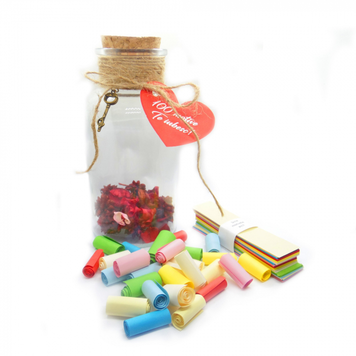 Cadou pentru iubita sau iubit borcan handmade personalizat 100 motive pentru care te iubesc [2]