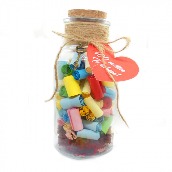 Cadou pentru iubita sau iubit borcan handmade personalizat 100 motive pentru care te iubesc [3]
